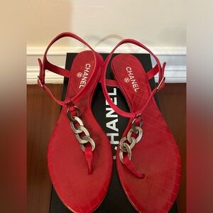 Red Chanel Sandals